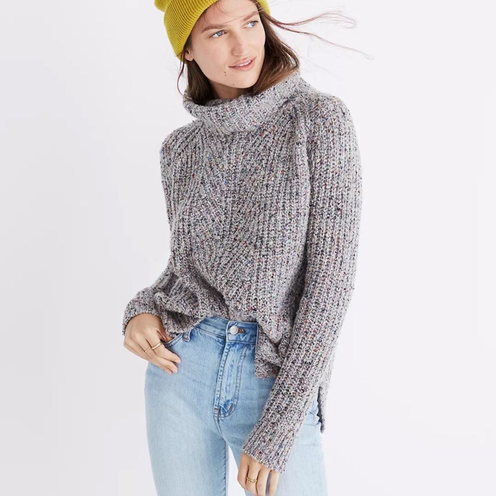 Madewell colorfleck ribbed turtleneck sweater - Picture 2 of 8